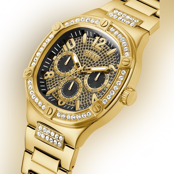 GUESS Mens Gold Tone Multi-function Watch - Picture 2 of 5